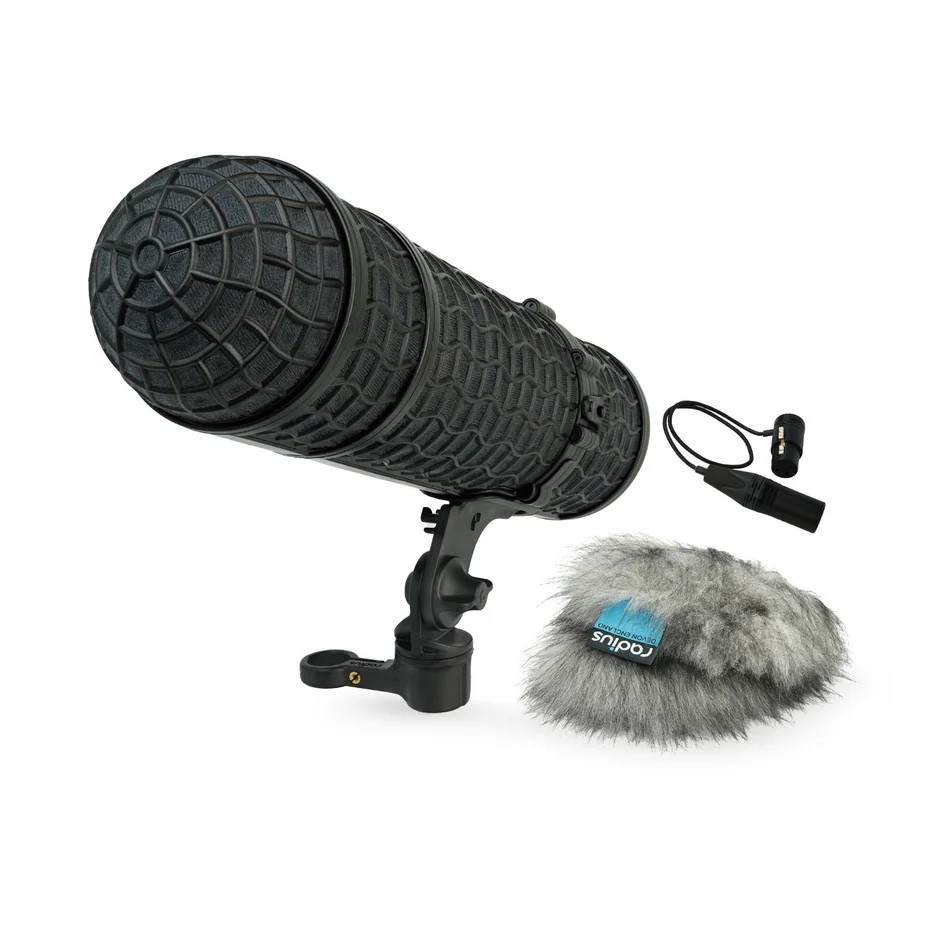 Radius Windshields Mini-ALTO 300, RAD-2 Kit, PG Handle & 3-Pin XLR Cable, Grey Fur　※お取寄せ