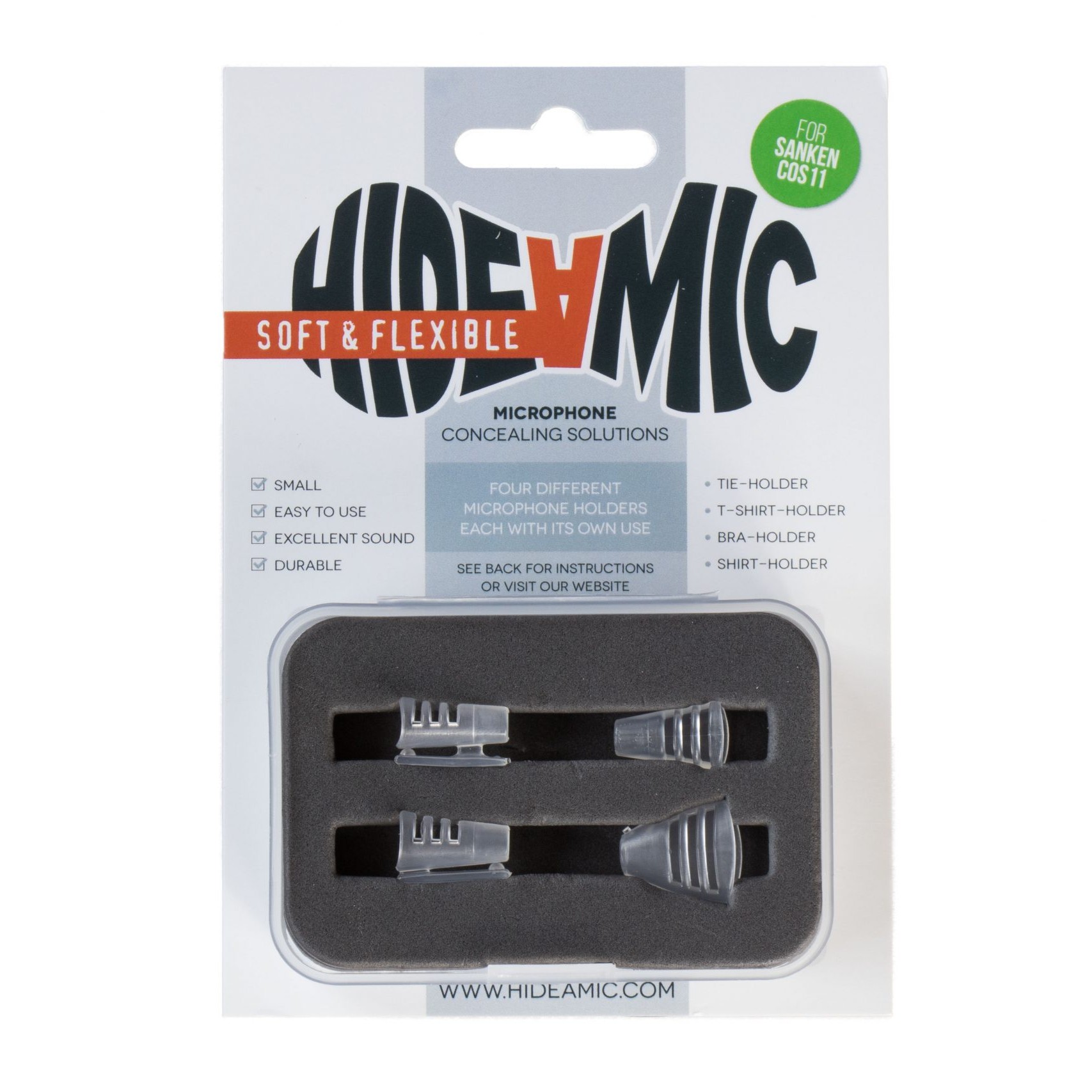 Hide-a-mic Set for Sanken COS11 soft & flexible (transparent)